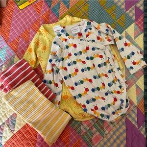Hanna Andersson Kimono Onesie/Legging LOT (2 onesies, 2 leggings) (6-12months)